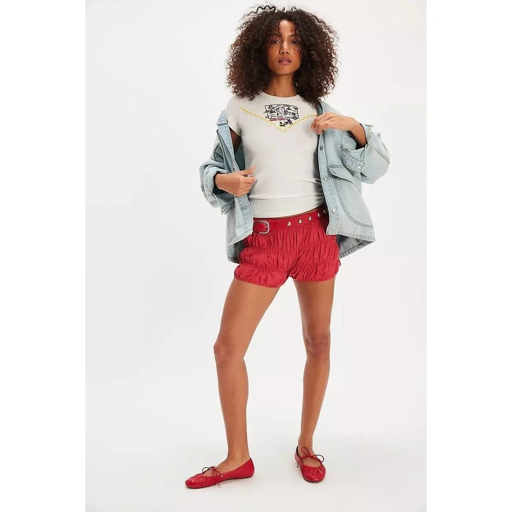 Free People We The Free Wild Country Tee Blouse Top Floral Embroidered XS 286455